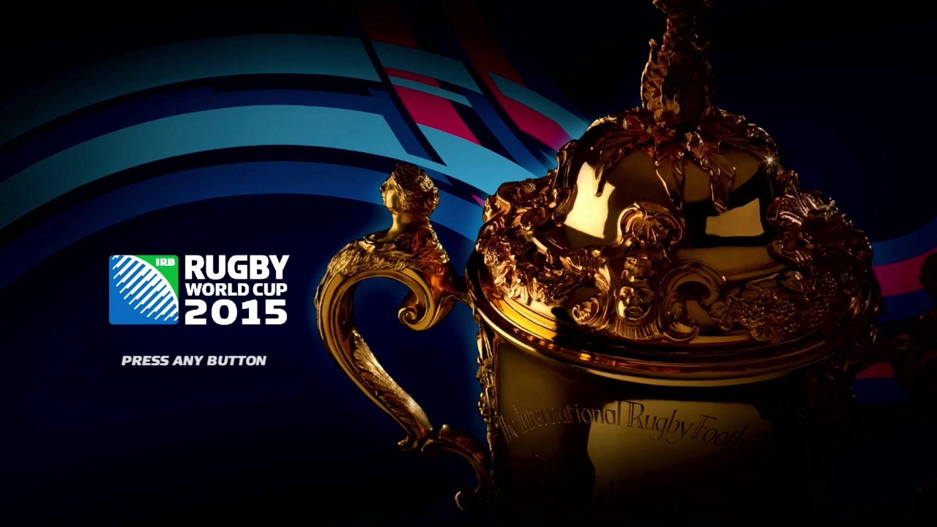 Rugby World Cup 2015 title screen for Xbox 360